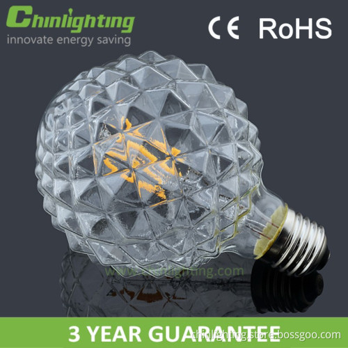 Globe shape different surface treatment 2200k b22 e26 e27 edison bulb led filament